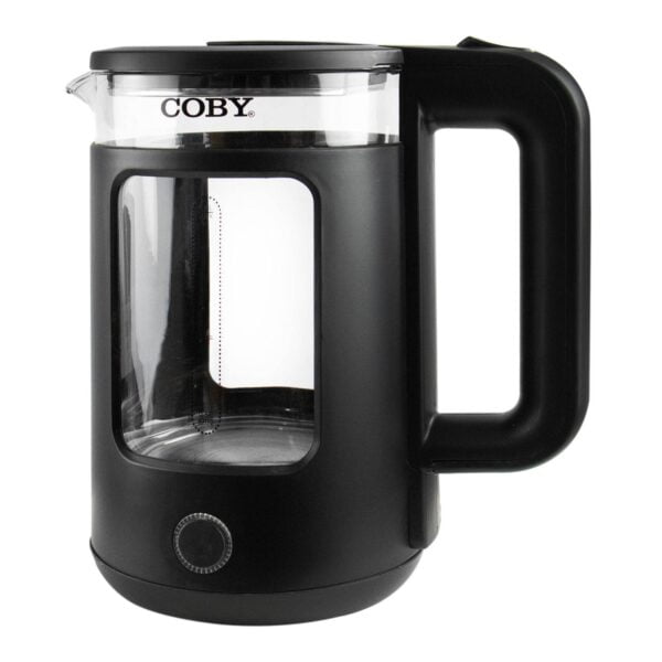 Imagen de una tetera de vidrio marca COBY